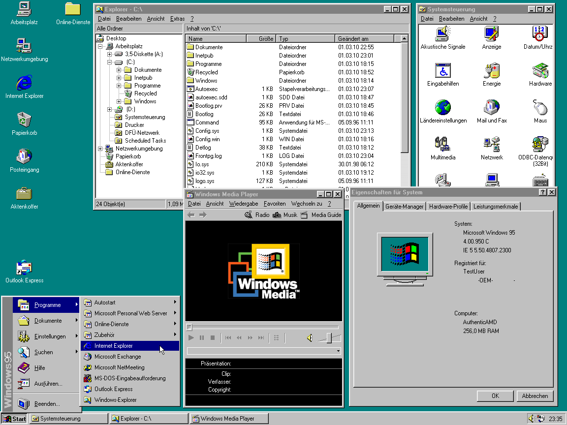 Bild zur Frage: Was war das Besondere an Windows 95?