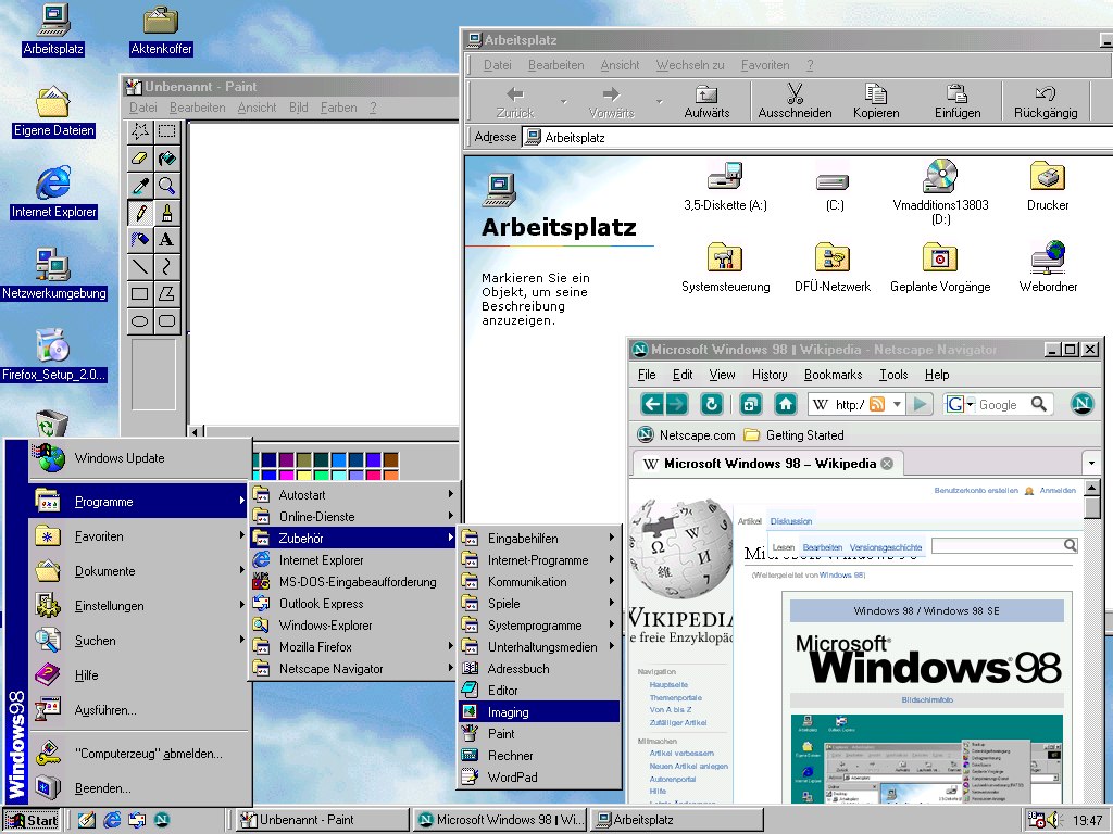 Bild zur Frage: Was war das Besondere an Windows 98?
